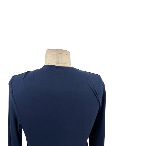 Boden Paris Wrap Dress Long Sleeve Flounce‎ Hem Jersey Navy Blue Size US 8R - Picture 9 of 14